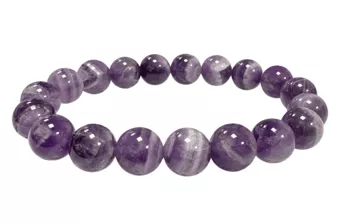 Gebändertes Amethyst-Armband A 10mm Perlen