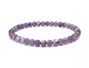 Gebändertes Amethyst-Armband A mit 4–5-mm-Perlen
