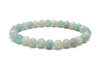Armband aus brasilianischem Amazonit A mit 6–7-mm-Perlen