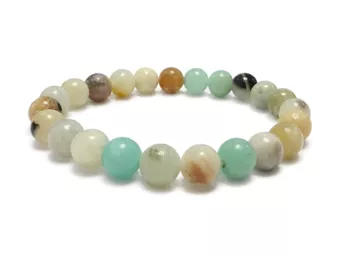 Armband aus mehrfarbigem Amazonit A mit 8-mm-Perlen