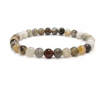 Federachat-Armband AB mit 6-mm-Perlen