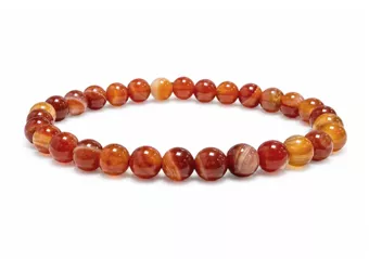 Gebändertes Rotes Achat-Armband A 6mm Perlen