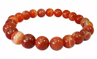 Gebändertes Rotes Achat-Armband A 8mm Perlen
