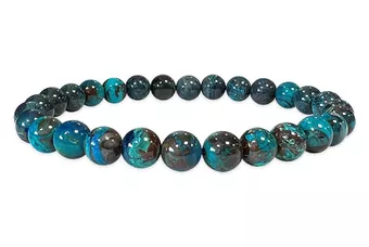 Armband Azurit Malachit Chrysokoll AA-Perlen 5.5-6.5 mm