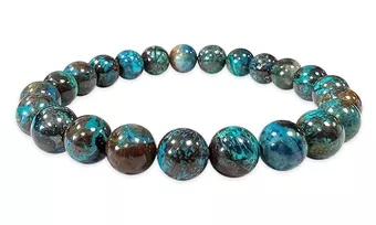 Armband Azurit Malachit Chrysokoll AA-Perlen 7.5-8.5 mm