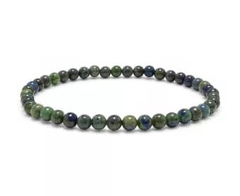 Armband Malachit & stabilisiertes Azurit mit Perlen 4-5 mm