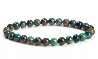 Natürliches Azurit-Malachit-Armband mit 5-6 mm Perlen