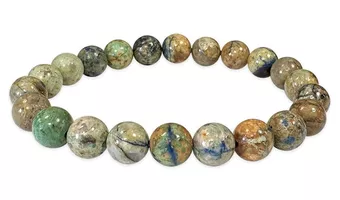 Natürliches Mexiko-Azurit-Malachit-Armband A 8.5-9.5mm Perlen
