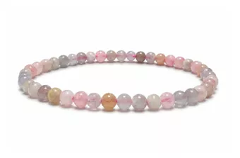 Beryll-Armband mit Aquamarin und Morganit A+ 4-mm-Perlen