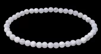 Armband Blauer Chalcedon, gebänderte AA-Perlen, 4,5 mm