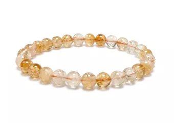 Armband aus erhitztem Citrin A mit 6–7-mm-Perlen