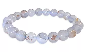 Blaues Chalcedon-Armband A-Perlen 7.5-8.5 mm