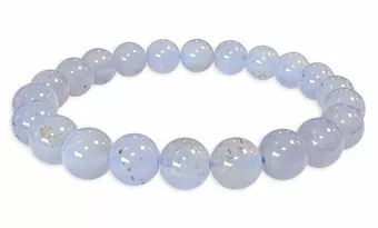 Blaues Chalcedon-Armband, AA-Perlen, 8–9 mm