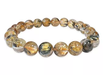 Bergkristall-Armband Rutil-Hämatit AAA-Perlen 7.5-8.5 mm