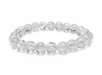 Kristallquarz-Armband (Crack) mit 8mm-Perlen