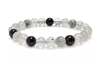 Bergkristall-Turmalin-Armband A 8-9mm Perlen