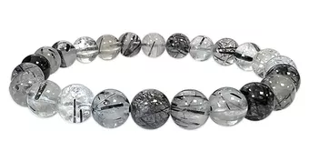 Bergkristall-Turmalin-Armband AA 8-9mm Perlen