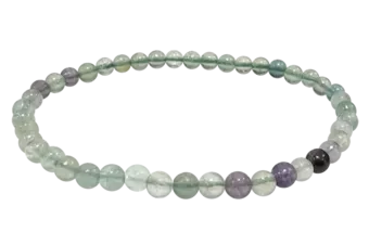 Mehrfarbiges Fluorit-Armband A 4-5mm Perlen