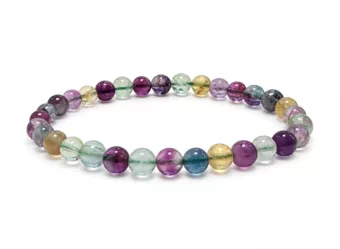 Multicolor-Fluorit Armband AA Perlen 6 mm