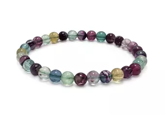 AA Mehrfarbiges Fluorit-Armband + 6-7 mm Perlen