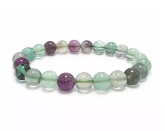 Mehrfarbiges Fluorit-Armband A 8mm Perlen