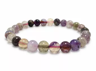 Mehrfarbiges Fluorit-Armband AA 6,5-7,5mm Perlen