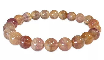Gelb-Violettes Fluorit-Armband AA 7.5-8.5mm Perlen