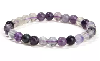 Violettes Fluorit-Armband AB 6mm Perlen