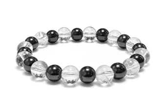Hämatit & Bergkristall Armband A Perlen 8 mm