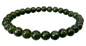 Armband aus kanadischer Nephrit-Jade AA+ 6mm Perlen