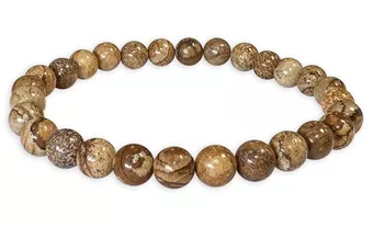 Landschaftsjaspis-Armband, A-Perlen, 6 mm