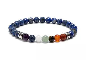 Lapislazuli-Armband 7 Chakren A mit 6-mm-Perlen