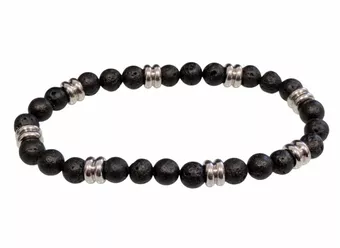 Lava-Stein Armband mit Charms AB 6mm Perlen