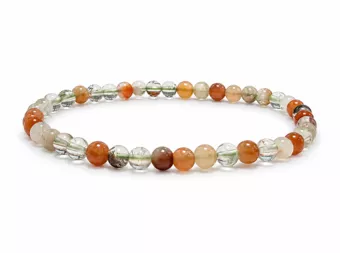 Multicolor Rutilquarz Bergkristall Armband A 4mm Perlen