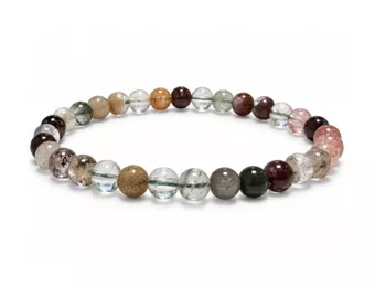 Multicolor Rutilquarz Lodolith A Perlenarmband 6 mm