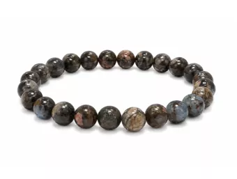 Armband aus Blauem Liberit A mit 8-mm-Perlen