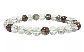 Quarz-Chlorit-Lodolit-Armband mit 6 mm Perlen