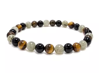 Labradorit Tigerauge Onyx A Armband 6mm Perlen