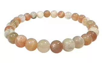 Multicolor-Mondstein-Armband A 5.5-6.5mm Perlen