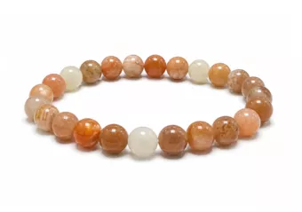 Mehrfarbiges Mondstein-Armband A mit 8-mm-Perlen