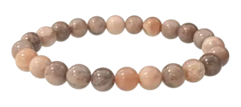 Armband aus braunem Mondstein mit 8–9 mm großen Perlen