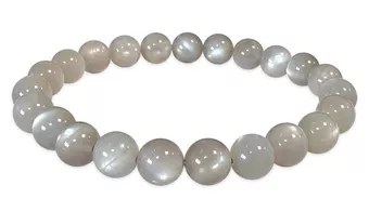 Graues Mondstein-Armband, AAA-Perlen, 7,5–8,5 mm