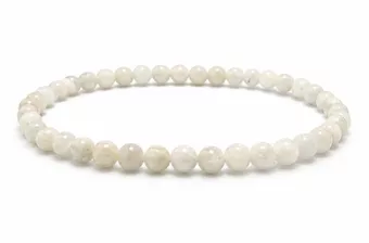 Weißer Mondstein-Peristerit Armband A 4-5mm Perlen