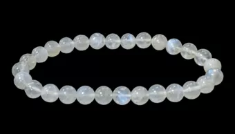 Weißer Mondstein-Peristerit Armband A 6-6.5mm Perlen