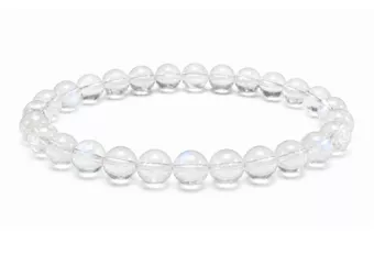 Weißer Mondstein-Peristerit Armband AA 6-7mm Perlen