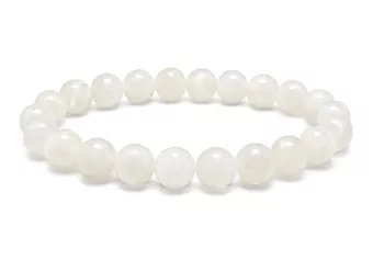 Weißer Mondstein-Peristerit Armband AB 7.5-8.5mm Perlen