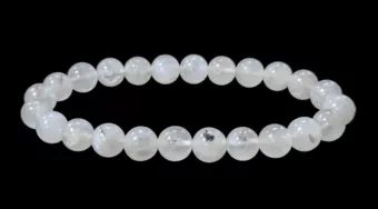 Weißer Mondstein-Peristerit Armband A 7-8mm Perlen