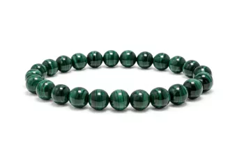 Armband aus dunklem Malachit AA mit 7–8-mm-Perlen