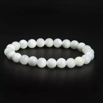 Weißes Perlmuttarmband mit 8-mm-Perlen
