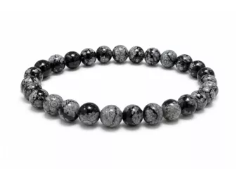 Schneeflockenobsidian-Armband A mit 6-mm-Perlen